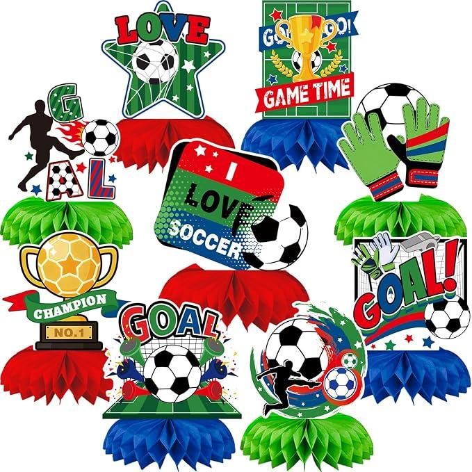 9 Pcs Soccer Centerpieces for Table, 2026 World Soccer Cup Decorations, Soccers Theme Party Decorations, Football Birthday Party Decor, World Soccers Cup Party Supplies & Decor for Football Party