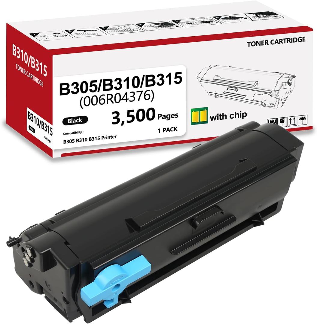 B310 Black Toner Cartridge Extra High Capacity Compatible for Xerox 006R04376 3,500 Pages Replacement for B305 B310 B315 Printer with New Chip 1 Pack