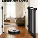 Baby Gate for Stairs, Doorways & Hallways with Auto Close 26.4"-43" W x 39" H, Extra-Wide Walk Thru and No Bottom Bar for Easy Access, Adjustable Safety Gate for Dogs & Toddlers, Black