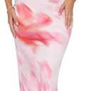 2 Piece Skirt Sets for Women Summer, Floral Sleeveless Tube Top Bodycon Maxi Skirts Y2k Vacation Going Out Outfits (Light Pink Tiedye)