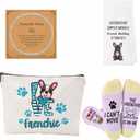 French Bulldog Gifts Set Includes French Bulldog Sock, Makeup Bag, Bracelets, Stickers -Frenchie Gifts for Women (One Size)