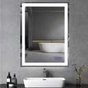 LED Bathroom Mirror with Lights 36"x24" Smart Wall-Mounted LED Mirror Lighted Bathroom Mirror with Stepless Dimmable, Touch Screen Button, Anti-Fog, Memory Function, Adjustable Colors