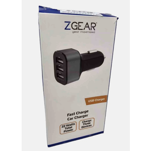 ZGEAR Fast Car Charger - Three USB Ports - 22W