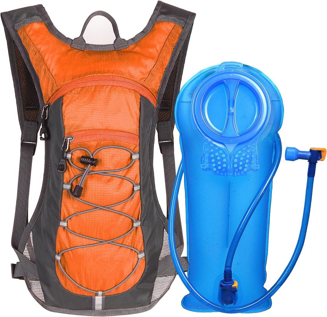 Unigear Hydration Pack Backpack with 70 oz 2L Water Bladder for Running, Hiking, Cycling, Climbing, Camping, Biking (Orange)