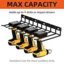 Power Tool Organizer - 4 Drill Holder Wall Mount Tool Rack, Metal Shelf for Cordless Drills, Sanders, and More - Compact Storage Solution for Workshop, Garage, or Home Use (1 pack)