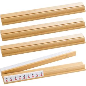 Bamboo Mahjong Racks with Magnetic Pushers,20 in