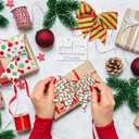 12 Pcs Wave Stripe Christmas Bows, 5 Inch Red Green Dots Bow for Christmas Tree Topper, Ornaments for Tree Home Coquette Room Birthday Party Front Door Wedding Holiday Decor