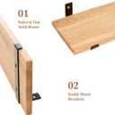 Oak Floating Shelves 12 inches Floating Wood Shelf Wall Mounted with Lip Brackets for Bedroom Living Room Kitchen Bathroom Rustic Wall Storage Shelves (Upgrade Width 6")