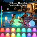 LOFTEK LED Pool Lights that Float - 8-inch Globe Lamp Rechargeable - 16 RGB Lamp with Handle & Remote, Waterproof Lamps for Outdoor Yard Decor, Smart Orb Light for Bedroom, 1-Unit