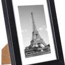 upsimples 5x7 Picture Frame Set of 10, Display Pictures 4x6 with Mat or 5x7 Without, Multi Photo Frames Collage for Wall or Tabletop Display, Black