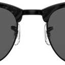 Ray-Ban RB3016 Clubmaster Square Sunglasses (Wrinkled Black on Black/Dark Grey)
