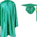 Shiny Kindergarten Graduation Cap and Gown Set (33, Emerald Green)