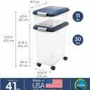 IRIS USA Dog Food Storage Container, Up to 30+11 lbs, Navy, Made in USA, 41 lbs