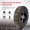 2 Pack 9.3 Inch Packout Toolbox Wheels,Replacement Wheels fit for Milwaukee 48-22-8426 Packout Rolling Toolbox, PU Rubber Material Enhanced Maneuverability