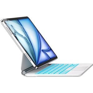 for iPad Air 11 inch Case with Keyboard (M3/M2, 2025/2024), iPad Pro 11 (4th/3rd/2nd/1st Gen) & Air 5/4th,Magic-Style Magnetic  Floating Cantilever Stand - Multi-Touch Trackpad (White)
