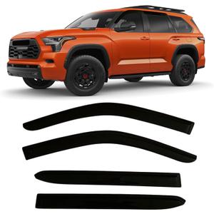 2023-2025 Tape-On Rain Guards for Toyota Sequoia Side Window Visor Deflectors Extra Thick Tinted Vent Shade Protectors 2024
