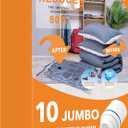 10 Jumbo Vacuum Storage Bags with Electric Pump, Plastic Packaging Bags, Space Saver Bag for Clothes, Mattress, Blanket, Duvets, Pillows, Comforters, Travel
