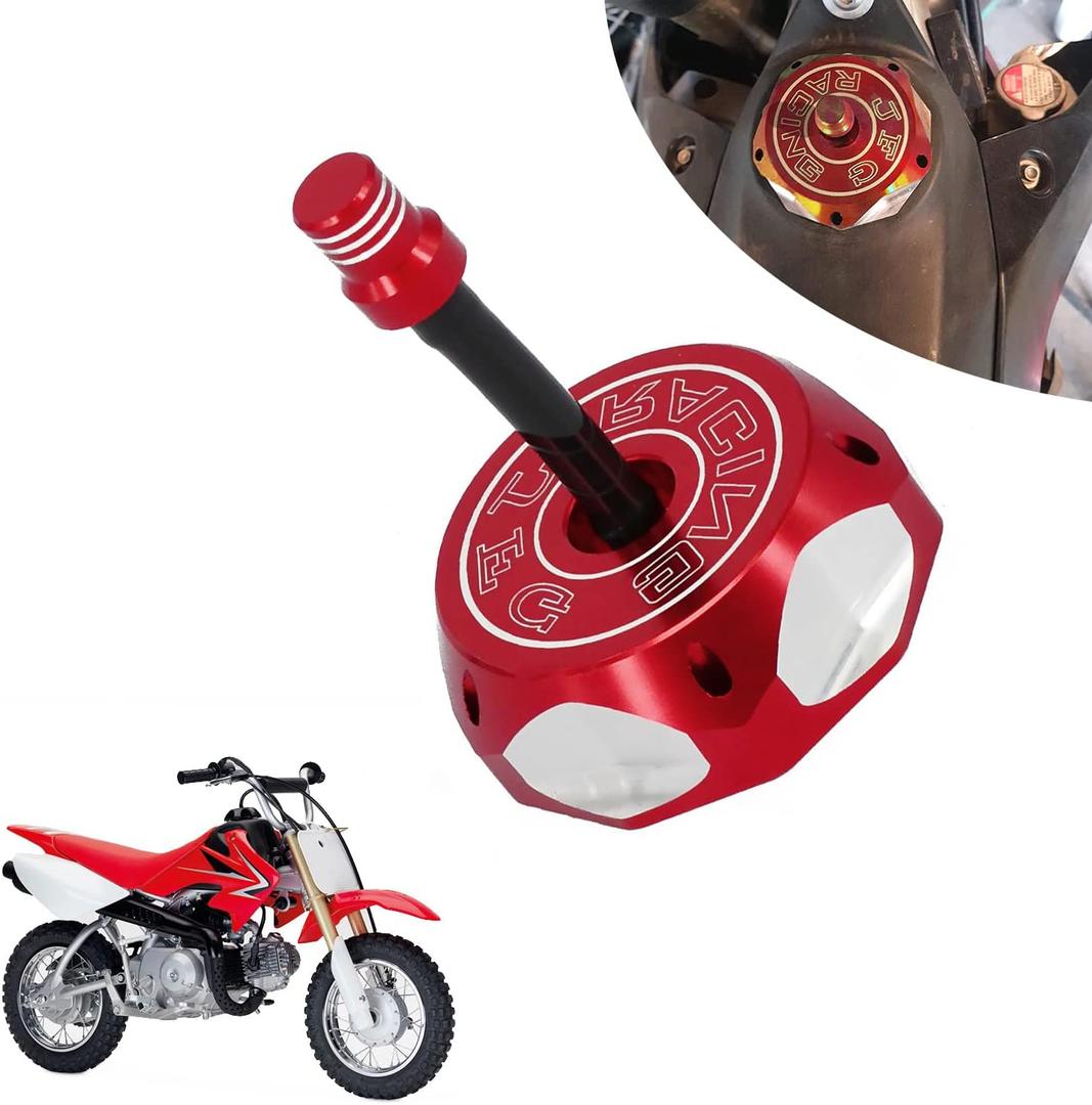 Dirt Bike Gas Cap,Motorcycle Gas Fuel Tank Cap with Breather Valve Universal CNC for CRF CR XR 50cc - 150cc RM KX KLX TTR SSR Apollo TAO TAO SDG Dirt Pit Bike Red