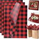 VGOODALL 100 Sheets Gift Wrapping Tissue Paper, 14 x 10 Inch Red Black Checkered Tissue Paper Bulk for Christmas DIY Crafts Art Birthday Wedding Party Decorations