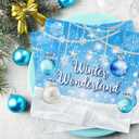 Winter Wonderland Napkins Blue Snowflake Winter Party Decorations Winter Wonderland Christmas Lights Snow Disposable Paper Napkins for Winter Wonderland Baby Shower Birthday Party Supplies