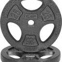 CAP Barbell Standard 1-Inch Grip Weight Plates (25 lbs Plate Pack (x2), Black)