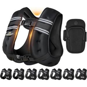 PodiuMax 25 lb womens weighted vest for walking with Phone Bag,Snug Fit