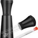 WDT Espresso Distribution Tool Espresso Stirrer Tools for Barista, 0.35mm 7 Needles Espresso Coffee Stirrer with Extra 7 Replaceable Needles, Aluminum Alloy Handle with Stand (Black)