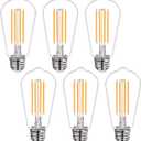 40W Dimmable LED Edison Bulbs, E26 Base Vintage Light Bulbs - Warm 2700K Filament Edison Light Bulbs for Chandeliers, Pendants & Lamps (6-Pack)