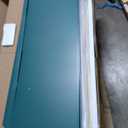Merax Twin Size Rotating Wall Murphy Beds, Wood Folding Murphy Wall Bed with Bookshelf, Top Cabinet, Extendable Desk & Side Storage, Teal