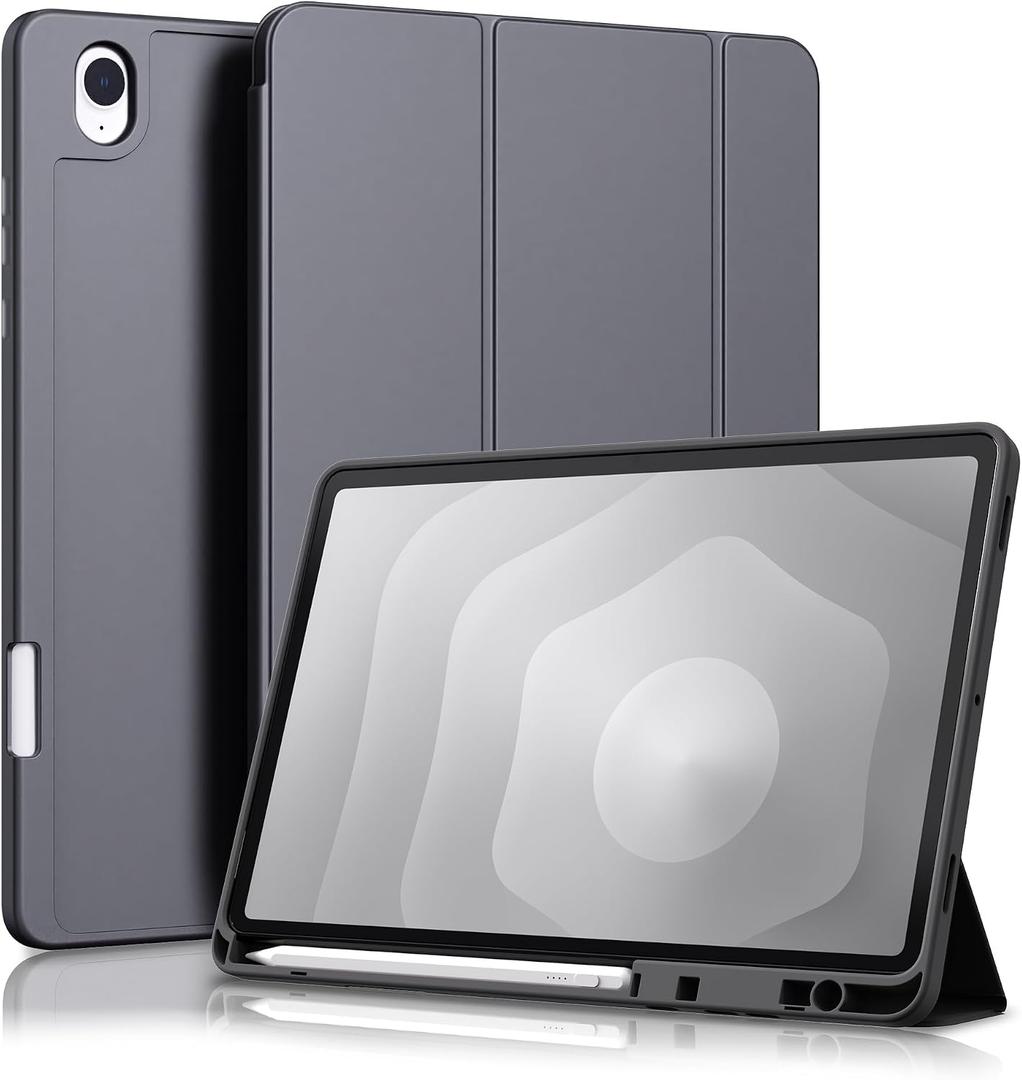 Case Compatible Samsung Galaxy Tab S11 11 Inch 2025 SM-X730/X736B with S Pen Holder, Slim Stand Soft TPU Back Protective Cover, Support Auto Wake/Sleep, Black (Black)
