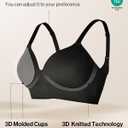 Ubras Push Up Wireless Bra Supportive Seamless Bra Shaping Bra for Big Breast Plus Size (Black, XXXL)