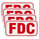 4 Pack FDC Signs, 12" x 6" Fire Department Connection Sign