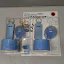 Accessories for Stanley Cup 40oz,2 Silicone Boots for Stanley Tumbler,1 Flower Straw Cover Topper,2 Charms Hooks,1 Lipstick Holder Bag,1 Pompom Ball,1 Cute Keychain Charms (Light Blue) 2 Pack