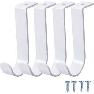 OwnMy 4PCS Closet Rod Brackets Heavy Duty 1 Inch to 1.5 Inch Round Closet Rod Holders, Wall Mount Closet Shelf Rod Pole Support Brackets Clothes Storage Hangers with Screws