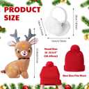 Shihanee 3 Pcs Winter Hat Ear Warmer and Deer Stuffed, Warm Knit Beanie Hat Foldable Ear Warmer Deer Plush Set Winter Gifts for Women