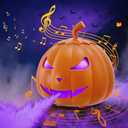 TCFUNDY 800W Pumpkin Fog Machine with Bluetooth Speaker, Smoke Machine Fogger with 12 Colors LED Lights, Fog Maker with Remote and Refill Indicator for Halloween Decor Haunted House DJ Party Stage