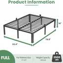 NKZ 14 Inch Full Bed Frame, Sturdy Metal Platform with Round Corner Legs, 3,500 lbs Heavy Duty Steel Slat Support, Easy Assembly, Noise Free, No Box Spring Needed