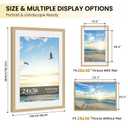 SZYUU 24x36 Picture Frame Set of 2, Wood Frame with Real Glass, Wide Border