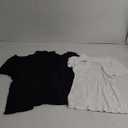 ANRABESS Women Short Sleeve Shirts Rib Knit Slim Fitted Summer Basic Tee Tops 2025 Underwear Outfits Clothes 2 Pack Black&White S