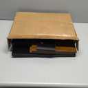 WESTREE Dual Monitor Stand Riser, Wood and Steel Multi-Purpose Desktop Storage Stand for 2 Monitors for Computer, Laptop, Printer, TV, Rustic Brown (Large)