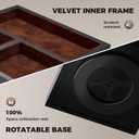 Spinning Cologne Organizer for Men, 3-Tier Wooden Perfume Organizer Rotating with Velvet Lining, Cologne Stand for Men for Dresser, Desk, Bathroom, Valentine's Day Gifts for Husband (Black)