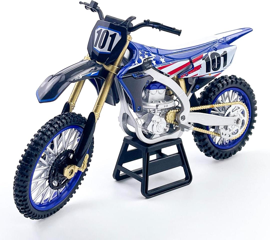 Dirt Bike Motorcycle Model 1:12 Scale Diecast No. 101 Motocross Motorbike with Realistic Details, Alloy Body, Display Gift for Enthusiasts