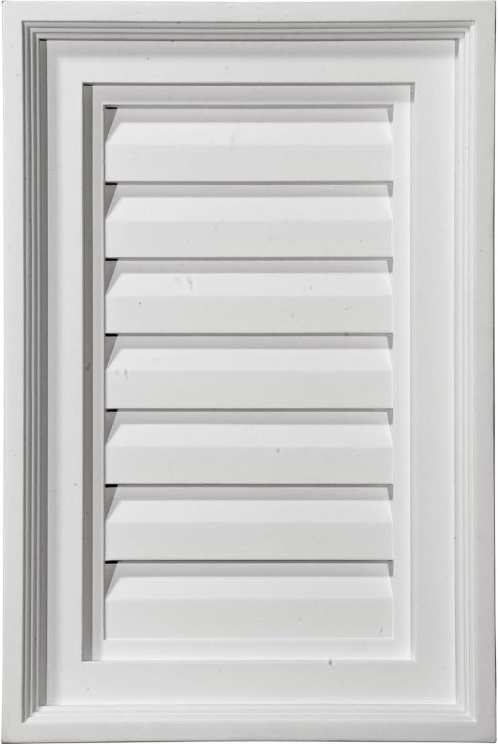 Ekena Millwork 15"W x 21"H Rectangle Urethane Gable Vent Louver, Functional