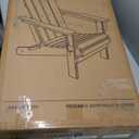 KINGYES Folding Adirondack Chair, HDPE All-Weather Patio Chairs, Wooden Textured Lawn Chair for Poolside, Backyard, Deck, Fire Pit, Black 