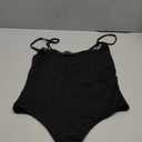 Women Spaghetti Strap Square Neck Bodysuit Sleeveless Body Suit Thong Double Lined Backless Camisoles Leotard (Small, Black-1)