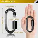 4Pcs 4.2” Quick Link Chain Connector, 2800lbs Capacity M12 Heavy Duty High Strength Giant Carabiners for Hammock, Swing, Camping, Fishing, Hiking