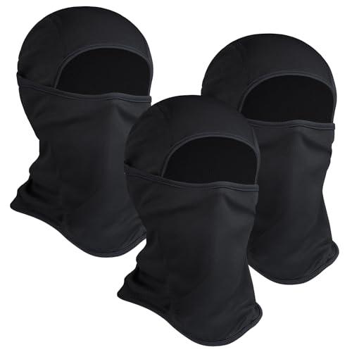 2 Pieces Balaclava Ski Mask -Winter Full Face Mask for Men Women Windproof Weather Outdoors Cover for Men Women Boys Girls Black/Black/Black