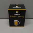 4 Piece Set Large Glass Beer Mugs Freezer Safe, 2 Pack Heavy Beer Steins with Handle, 16 oz (2 Drinking Dice + 2 Beer Mugs Set)