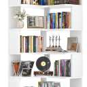 Armocity Corner Book Shelf - 6-Shelf Corner Bookshelf Etagere Bookcase with Baffle, Freestanding L Shaped Display Shelf Stand for Home Office, Living Room, Bedroom, Kitchen, White, 6-tier