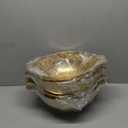 Berglander stainless steel gold colander, metal filter with handle, large stable base for draining, rinsing and washing. It can be used to wash rice, fruits and vegetable, Pack 4